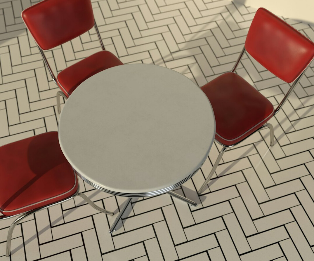 Round table debate set with chairs and microphones